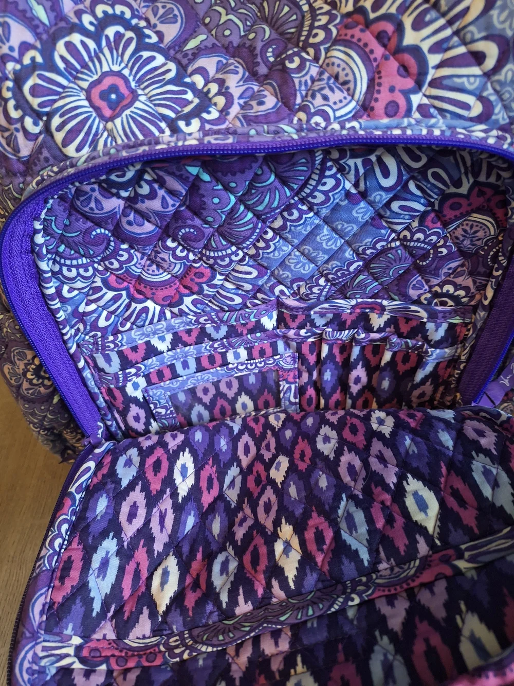 Vera Bradley Purple Floral Quilted Backpack